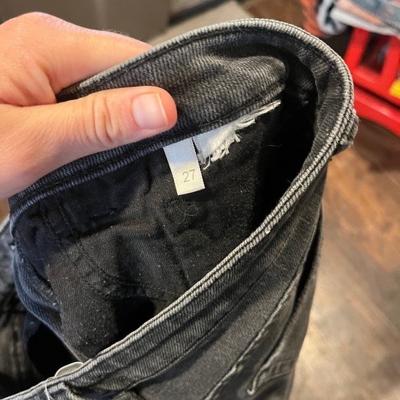 L’Agence Grey Audrina Destructed-Knee Crop Straight-Leg Jeans 27 - Picture 8 of 11